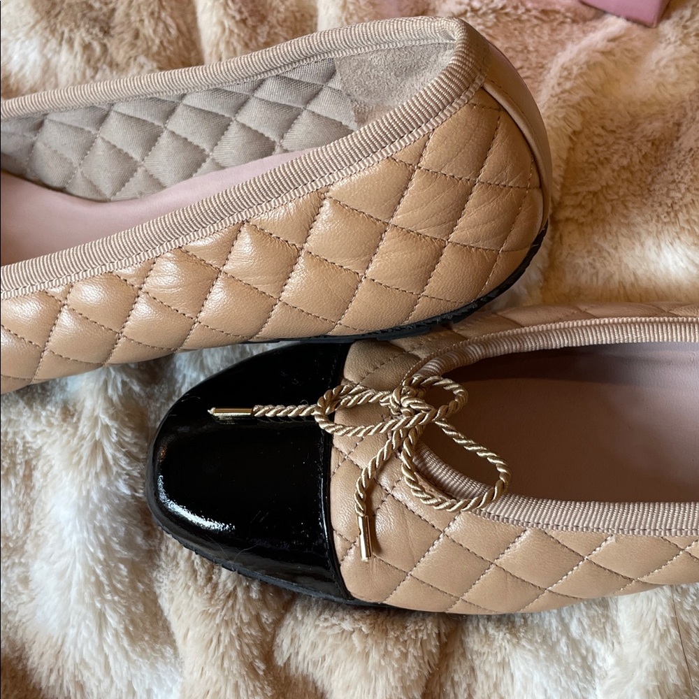 Paul Mayer Tan and Black Quilted Flats - Picture 7 of 12